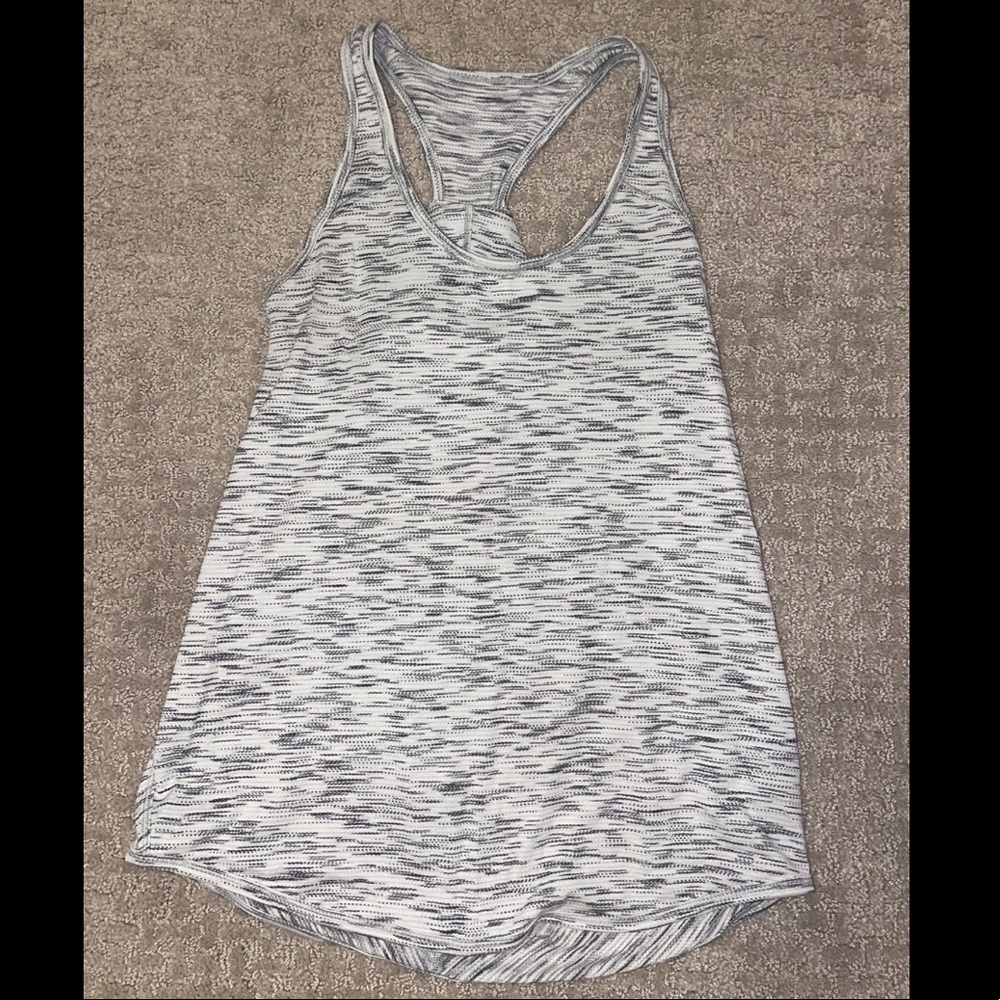 White and Gray Lululemon Tank Top